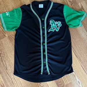 Adult Black & Green Button-Up Baseball Jersey